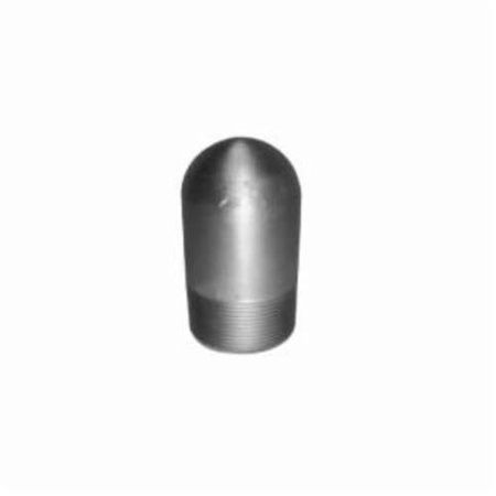 MIDLAND METAL Bull Plug, Hollow, 1 Nominal, SCH 80XH, Carbon Steel, Zinc Plated, Import 90005